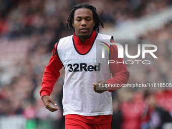 Micah Hamilton warms up during the Sky Bet Championship match between Middlesbrough and Stoke City at the Riverside Stadium in Middlesbrough...