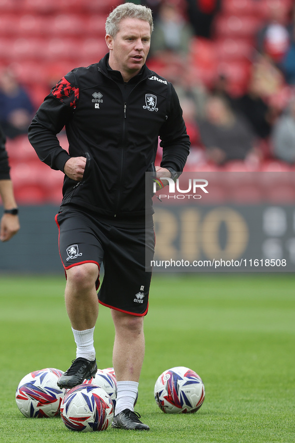 Middlesbrough 1st team coach Grant Leadbitter during the Sky Bet Championship match between Middlesbrough and Stoke City at the Riverside St...