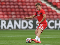 Aidan Morris warms up during the Sky Bet Championship match between Middlesbrough and Stoke City at the Riverside Stadium in Middlesbrough,...