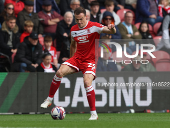 George Edmundson of Middlesbrough is in action during the Sky Bet Championship match between Middlesbrough and Stoke City at the Riverside S...