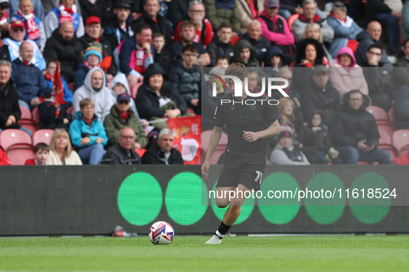 Lewis Koumas of Stoke City is in action during the Sky Bet Championship match between Middlesbrough and Stoke City at the Riverside Stadium...