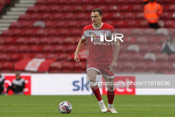 George Edmundson of Middlesbrough is in action during the Sky Bet Championship match between Middlesbrough and Stoke City at the Riverside S...