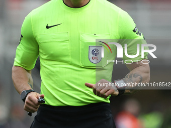 Match referee Stephen Martin during the Sky Bet Championship match between Middlesbrough and Stoke City at the Riverside Stadium in Middlesb...