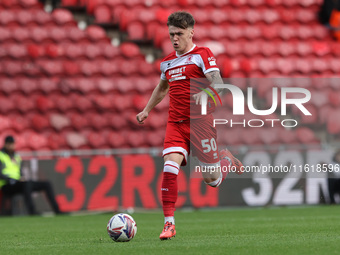 Ben Doak of Middlesbrough is in action during the Sky Bet Championship match between Middlesbrough and Stoke City at the Riverside Stadium i...