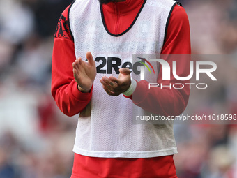 Delano Burgzorg of Middlesbrough during the Sky Bet Championship match between Middlesbrough and Stoke City at the Riverside Stadium in Midd...