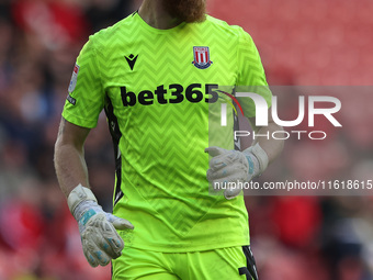 Viktor Johansson of Stoke City is in action during the Sky Bet Championship match between Middlesbrough and Stoke City at the Riverside Stad...