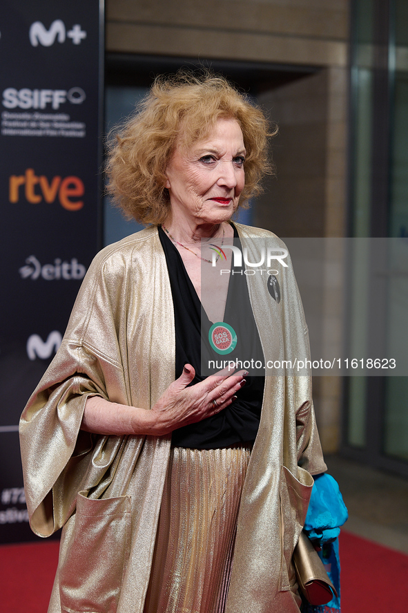 Marisa Paredes attends the closing red carpet during the 72nd edition of the San Sebastian International Film Festival in San Sebastian, Spa...