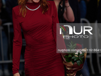 Maggie Civantos attends the closing red carpet during the 72nd edition of the San Sebastian International Film Festival in San Sebastian, Sp...