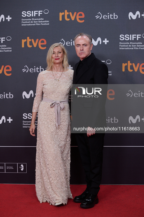 John Crowley and Fiona Weir attend the closing red carpet during the 72nd edition of the San Sebastian International Film Festival in San Se...