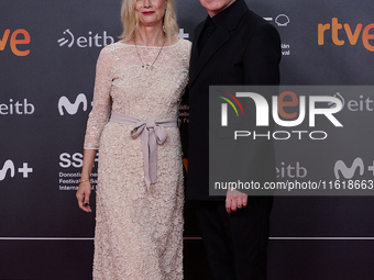 John Crowley and Fiona Weir attend the closing red carpet during the 72nd edition of the San Sebastian International Film Festival in San Se...