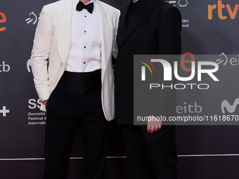 Andrew Garfield and John Crowley attend the closing red carpet during the 72nd edition of the San Sebastian International Film Festival in S...