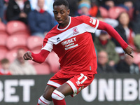 Isaiah Jones of Middlesbrough plays during the Sky Bet Championship match between Middlesbrough and Stoke City at the Riverside Stadium in M...