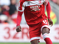 Isaiah Jones of Middlesbrough is in action during the Sky Bet Championship match between Middlesbrough and Stoke City at the Riverside Stadi...