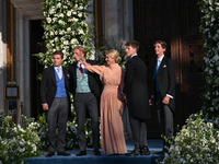 Crown Princess Marie-Chantal of Greece with her children Prince Constantine-Alexios, Prince Achileas-Andreas, Prince Odysseas-Kimon, and Pri...