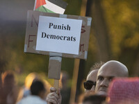 On September 28, 2024, in Washington, DC, a group of 100 protesters gathers at Georgetown Waterfront to protest the war on Palestine in Gaza...