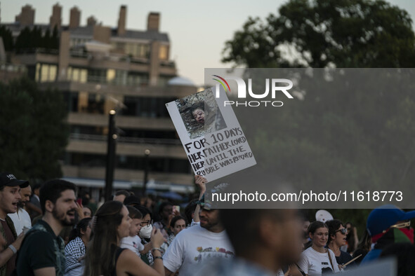 On September 28, 2024, in Washington, DC, a group of 100 protesters gathers at Georgetown Waterfront to protest the war on Palestine in Gaza...