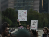 On September 28, 2024, in Washington, DC, a group of 100 protesters gathers at Georgetown Waterfront to protest the war on Palestine in Gaza...