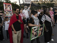 On September 28, 2024, in Washington, DC, a group of 100 protesters gathers at Georgetown Waterfront to protest the war on Palestine in Gaza...