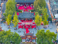 Tourists visit the Confucius Temple scenic spot in Nanjing, China, on September 28, 2024. (