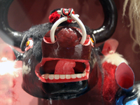 Tibetan opera masks are displayed at the Tibetan Sho Dun Festival at the Tibet Museum in Lhasa, Tibet, China, on August 8, 2024. (