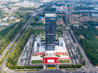 A photo taken on September 27, 2024, shows the office building of Shuanghui headquarters in Luohe, China, on September 27, 2024. (