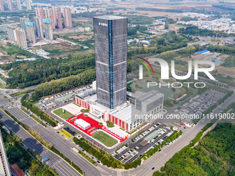 A photo taken on September 27, 2024, shows the office building of Shuanghui headquarters in Luohe, China, on September 27, 2024. (