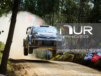 Driver Elfyn Evans and co-driver Scott Martin of the team Toyota Gazoo Racing WRT, Toyota GR Yaris Rally1 Hybrid, face the first day of the...