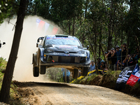 Driver Elfyn Evans and co-driver Scott Martin of the team Toyota Gazoo Racing WRT, Toyota GR Yaris Rally1 Hybrid, face the first day of the...