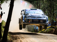 Driver Elfyn Evans and co-driver Scott Martin of the team Toyota Gazoo Racing WRT, Toyota GR Yaris Rally1 Hybrid, face the first day of the...