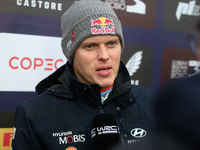 Driver Ott Tanak of the Hyundai Shell Mobis World Rally Team, Hyundai i20 N Rally1 Hybrid, attends a press conference during the FIA World R...