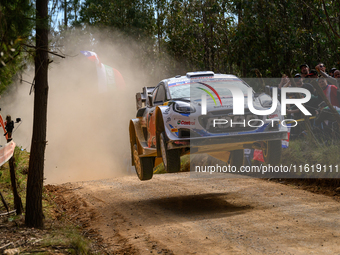 Driver Gregoire Munster and co-driver Louis Louka of the team M-Sport Ford World Rally Team Ford Puma Rally1 Hybrid face the first day of th...