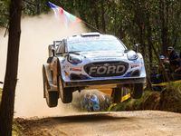 Driver Adrien Fourmaux and co-driver Alexandre Coria of the team M-Sport Ford World Rally Team Ford Puma Rally1 Hybrid face the first day of...