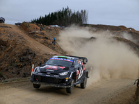 Driver Elfyn Evans and co-driver Scott Martin of the team Toyota Gazoo Racing WRT, Toyota GR Yaris Rally1 Hybrid, face the second day of the...