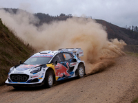 Driver Adrien Fourmaux and co-driver Alexandre Coria of the team M-Sport Ford World Rally Team Ford Puma Rally1 Hybrid face the second day o...