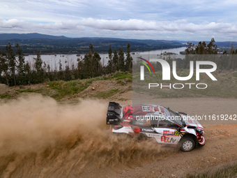 Driver Martins Sesks and co-driver Renars Francis of the team M-Sport Ford World Rally Team drive a Ford Puma Rally1 Hybrid. They face the s...