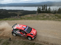 Driver Yohan Rossel and co-driver Arnaud Dunand of the team AEC - DG Sport Competition Citroen C3 face the second day of the race during the...