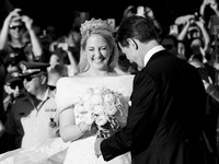 Princess Theodora Glucksburg of Greece and her brother Pavlos, former Crown Prince of Greece, arrive for her wedding with Matthew Jeremiah K...