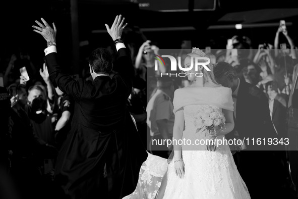 Princess Theodora Glucksburg of Greece and her brother Pavlos, former Crown Prince of Greece, arrive for her wedding with Matthew Jeremiah K...