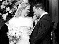 Matthew Jeremiah Kumar kisses the hand of Princess Theodora Glucksburg of Greece after their wedding at the Metropolitan Cathedral in Athens...