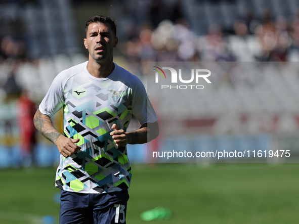 Alessio Romagnoli during the Serie A 2024-2025 match between Torino and Lazio in Torino, Italy, on September 29, 2024 