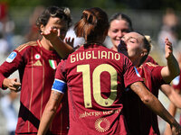 Manuela Giugliano of A.S. Roma Femminile celebrates after scoring the goal of 1-0 during the 4th day of the Serie A Femminile eBay Champions...