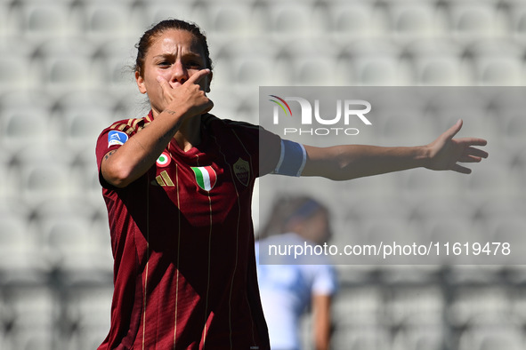 Manuela Giugliano of A.S. Roma Femminile celebrates after scoring the goal of 1-0 during the 4th day of the Serie A Femminile eBay Champions...