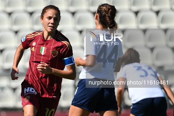 Manuela Giugliano of A.S. Roma Femminile celebrates after scoring the goal of 1-0 during the 4th day of the Serie A Femminile eBay Champions...