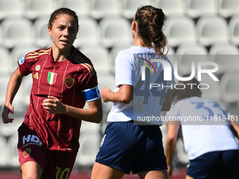 Manuela Giugliano of A.S. Roma Femminile celebrates after scoring the goal of 1-0 during the 4th day of the Serie A Femminile eBay Champions...