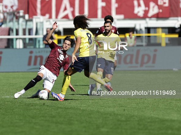 Samuele Ricci during the Serie A 2024-2025 match between Torino and Lazio in Torino, Italy, on September 29, 2024 