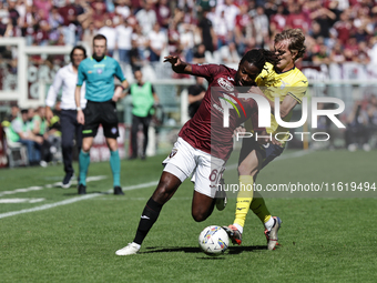 Adrien Tam?ze during the Serie A 2024-2025 match between Torino and Lazio in Torino, Italy, on September 29, 2024 (