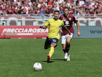 Mattia Zaccagni during the Serie A 2024-2025 match between Torino and Lazio in Torino, Italy, on September 29, 2024 (