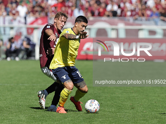 Mattia Zaccagni during the Serie A 2024-2025 match between Torino and Lazio in Torino, Italy, on September 29, 2024 (