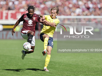 Adrien Tam?ze during the Serie A 2024-2025 match between Torino and Lazio in Torino, Italy, on September 29, 2024 (