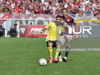 Mattia Zaccagni during the Serie A 2024-2025 match between Torino and Lazio in Torino, Italy, on September 29, 2024 (